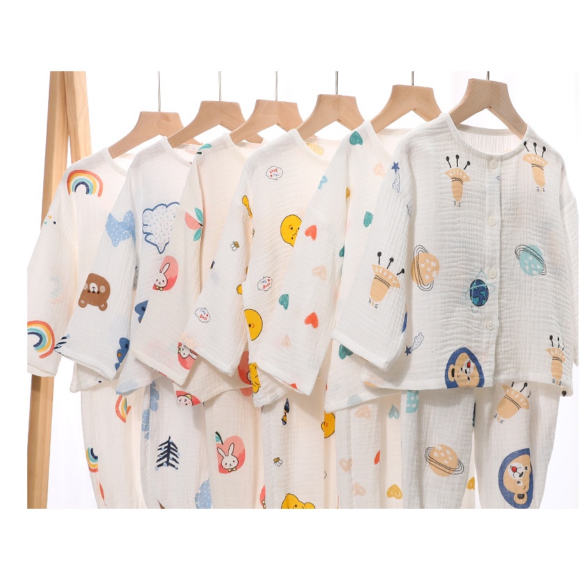BỘ DÀI VẢI XÔ MUSLIN CHO BÉ