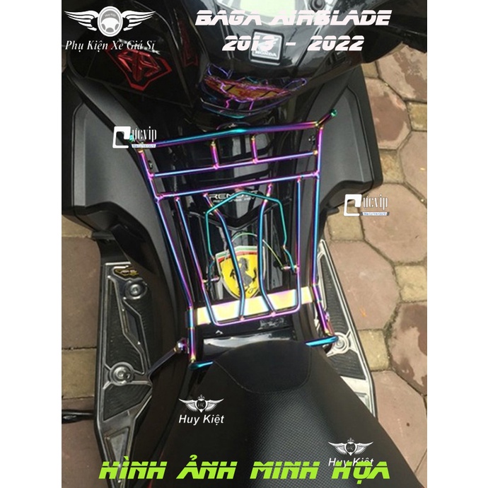 [Rẻ Vô Địch] Baga Giữa AirBlade AB 2013 Đời 2013 - 2022 Inox 304 Xi Titan 7 Màu KP-4807