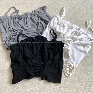 áo croptop buộc dây (corset cropped top)