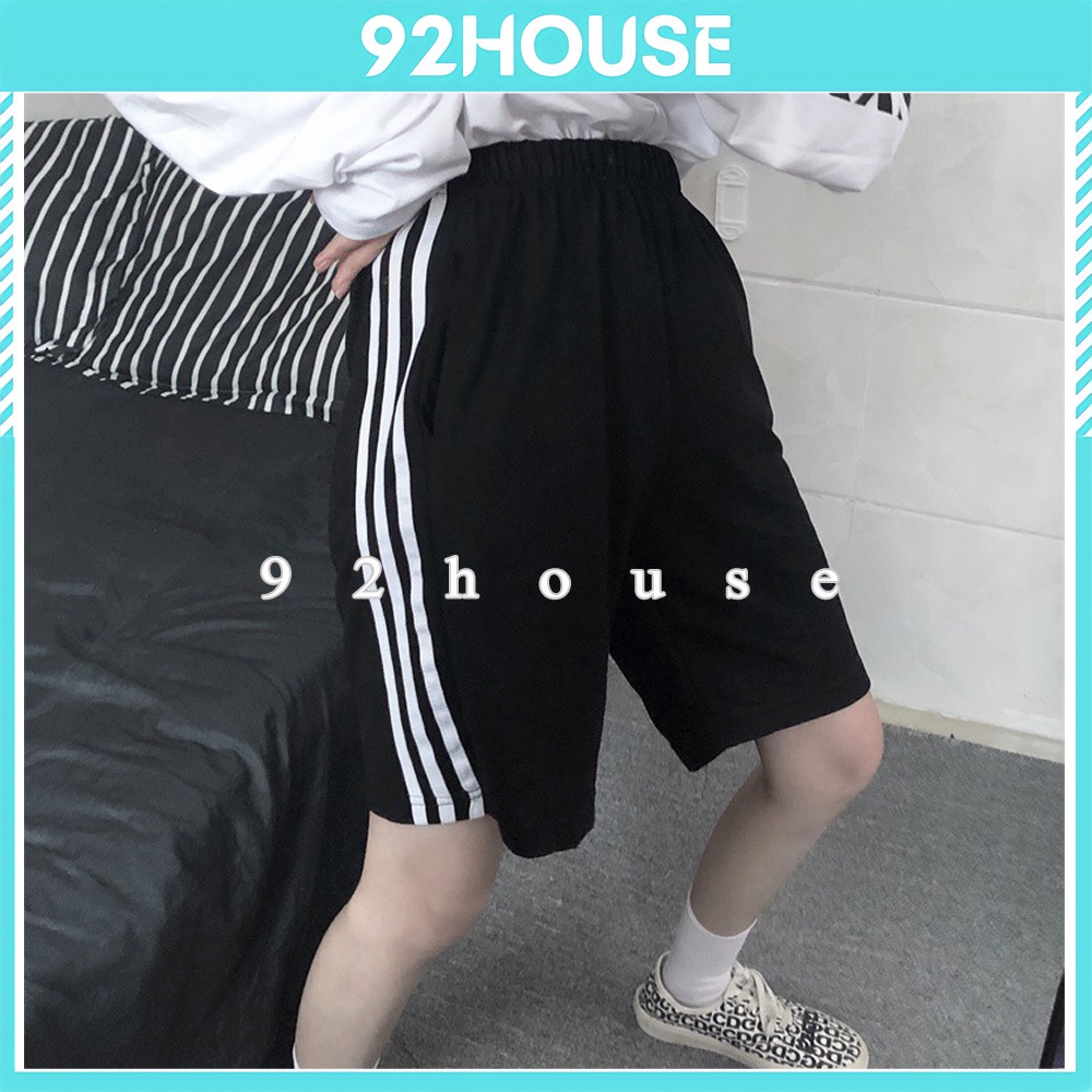 Quần đùi thể thao 3 sọc ulzzang unisex quần short phom suông nam nữ đều mặc được