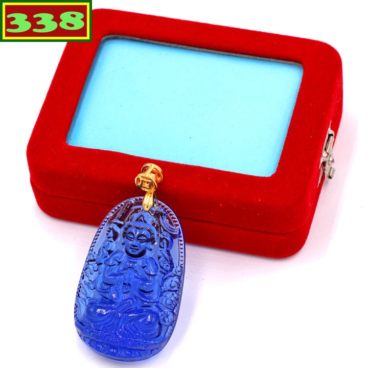 Mặt Phật Thiên Thủ Thiên Nhãn pha lê xanh 5 cm