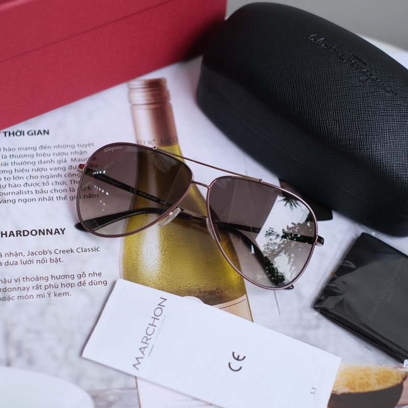 Kính mát nam Salvatore Ferragamore Brown Grey SF131S21160