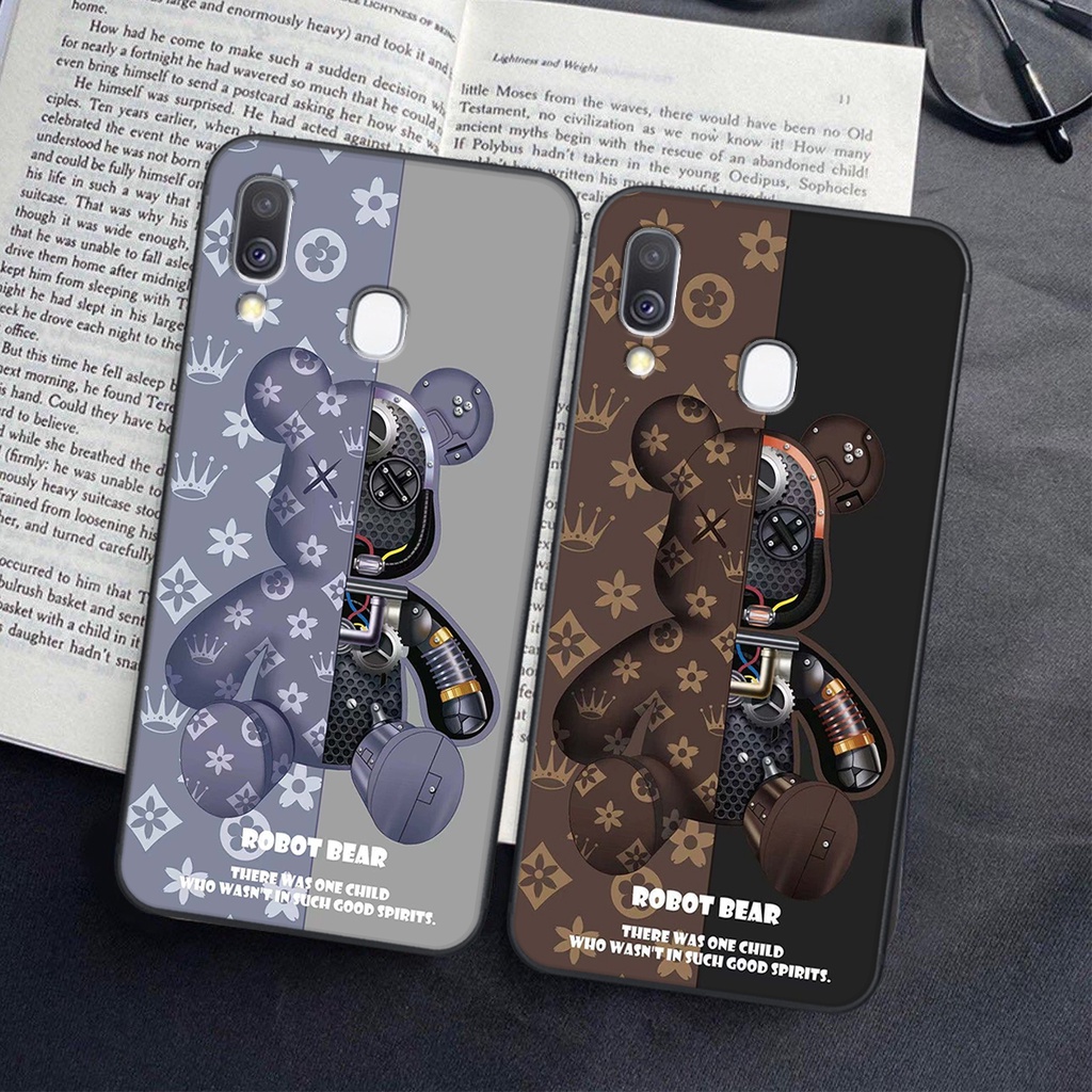 Ốp lưng Samsung Galaxy A40 in hình Gấu nâu - hồng, Gấu Be@rick  cực CUTE, DỄ THƯƠNG