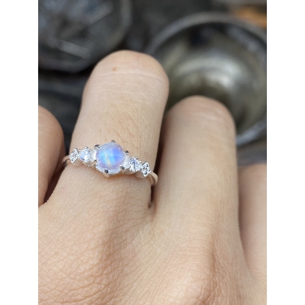 nhẫn bạc 950 đá moonstone!