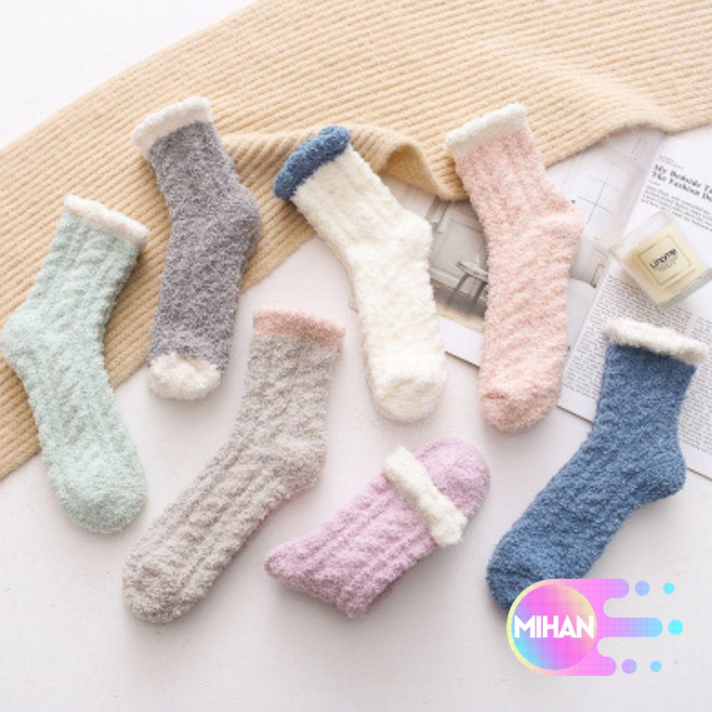 Đôi vớ dày giữ ấm mùa đông không đường may nhiều màu dành cho nam nữ mihan1