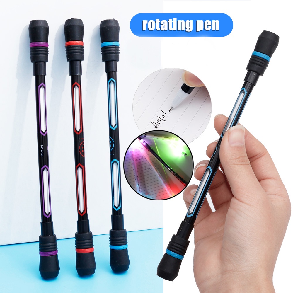 Bút Gel Xoay Có Đèn LED Nhiều Màu Thời Trang 0.5mm Cho Học Sinh