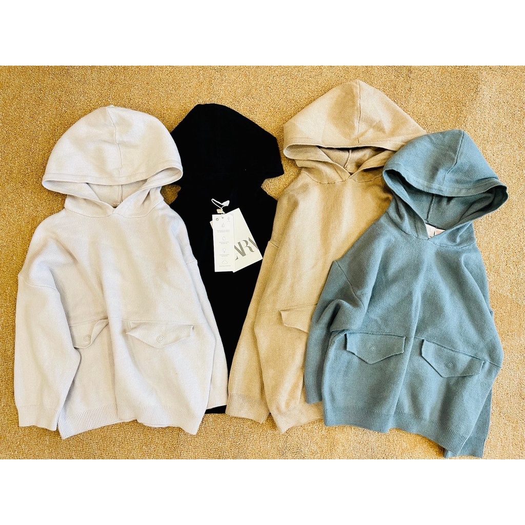 Áo len hoodie zara túi nắp BTBG 1-5y