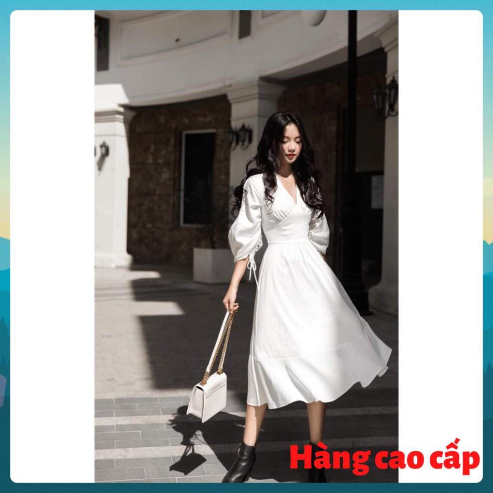 (Hàng cao cấp) Đầm trắng tinh khôi cổ V tay bồng xinh xắn - Lazze Dress | BigBuy360 - bigbuy360.vn