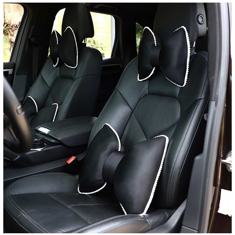 Bộ gối tựa đầu và tựa lưng ô tô hình Nơ nhồi bông xinh xắn, trang trí nội thất xe hơi sáng tạo | BigBuy360 - bigbuy360.vn