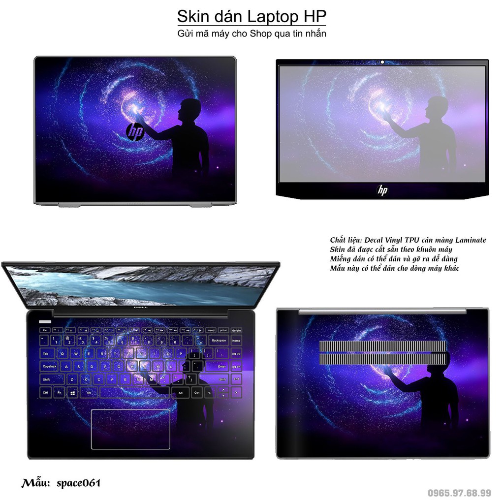 Skin dán Laptop HP in hình không gian nhiều mẫu 11 (inbox mã máy cho Shop)