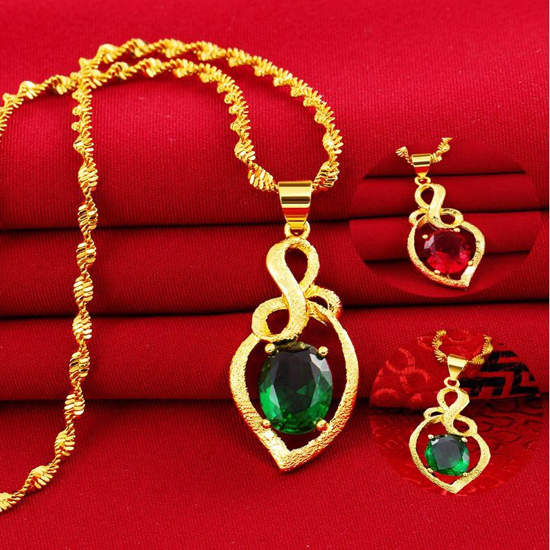 DÂY CHUYỀN NỮ  MẶTĐÁ XANH CAO CẤP 18K