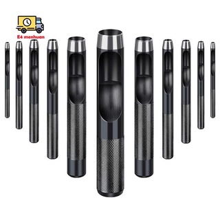 Bộ 11 dụng cụ đục lỗ tròn đục lỗ vải bạt / da / vải canvas 1-10mm