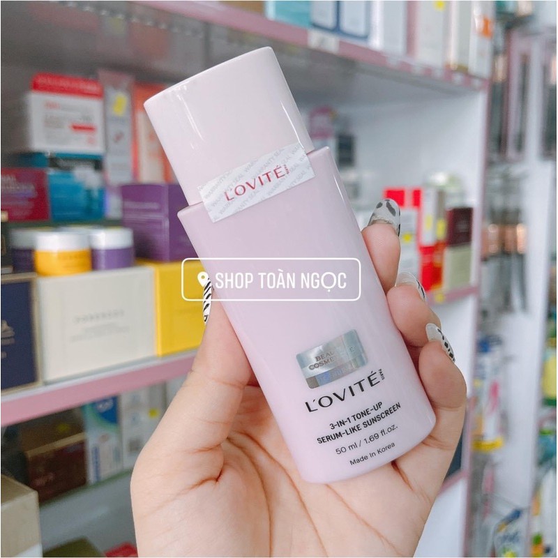 KEM CHỐNG NẮNG NÂNG TONE L'OVITE 3-in1 Tone Up Serum-like 50ml