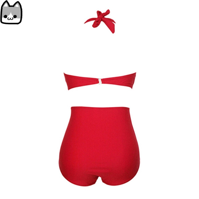 Bộ bikini cỡ lớn thiết kế cổ yếm quần eo cao gợi cảm cho nữ | BigBuy360 - bigbuy360.vn