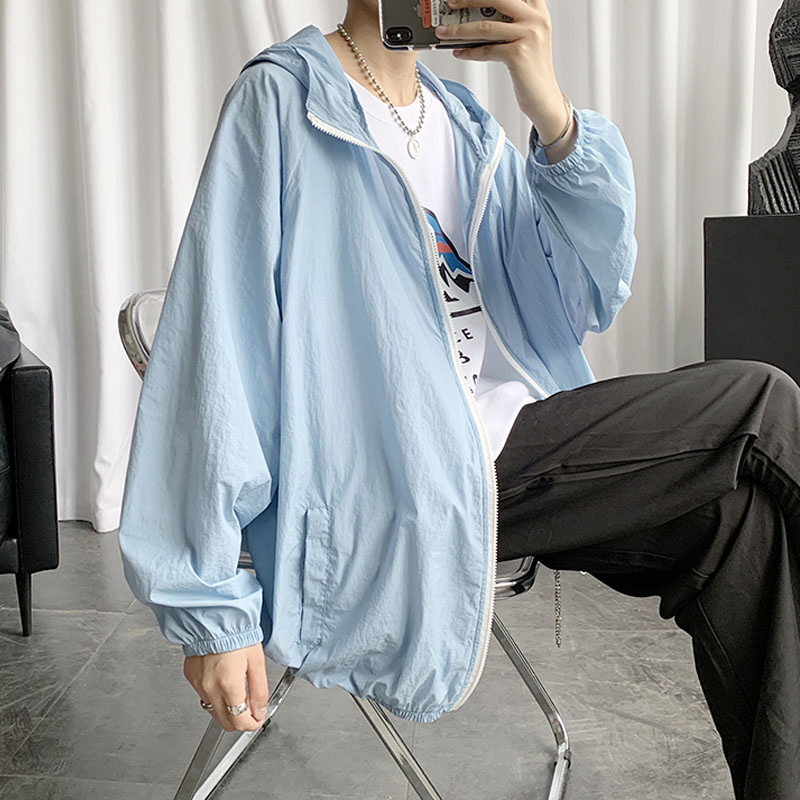 Áo Khoác Dù Màu Trơn Phong Cách Hàn Quốc Cho Nam