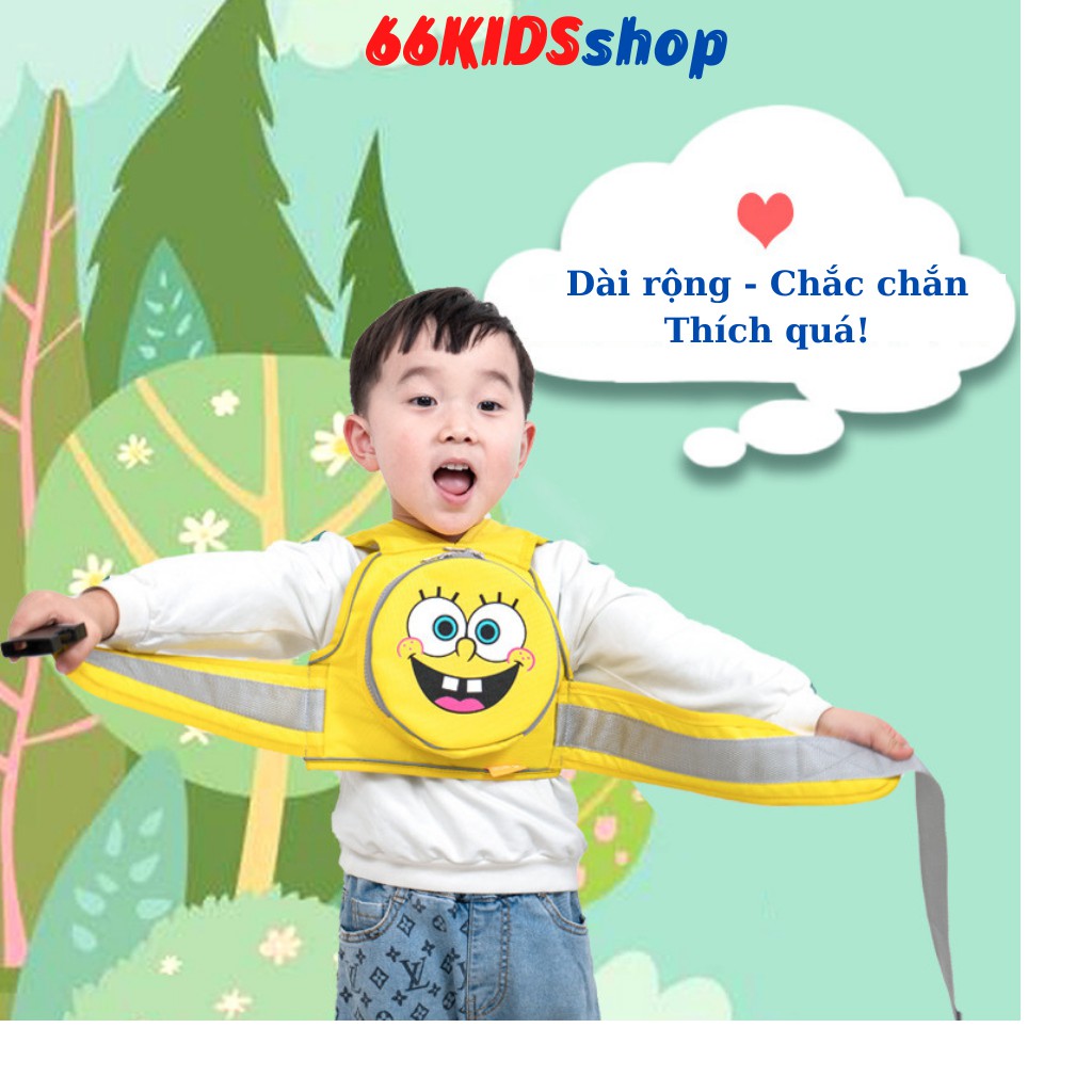 Đai đi xe máy cho bé 1-10 tuổi đai chống ngã cho bé kết hợp balo tiện dụng 66KIDS SHOP