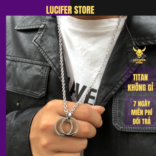 Vòng Cổ Nam Bạc Unisex Đẹp Cá Tính Ngầu Thời trang Basic Nhẫn Nam 2T Lucifer Store - Vòng Titan không gỉ 2T