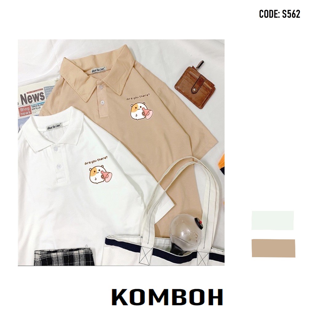 Áo thun polo có cổ KOMBOH phông Unisex nam nữ oversize form rộng HEO CON A104 | BigBuy360 - bigbuy360.vn