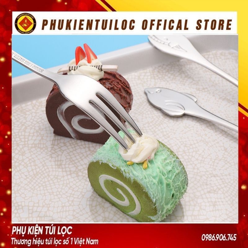 Thìa, dĩa sáng tạo cá heo 304 dành cho trẻ em, kute, dễ thương- Phukientuiloc.com