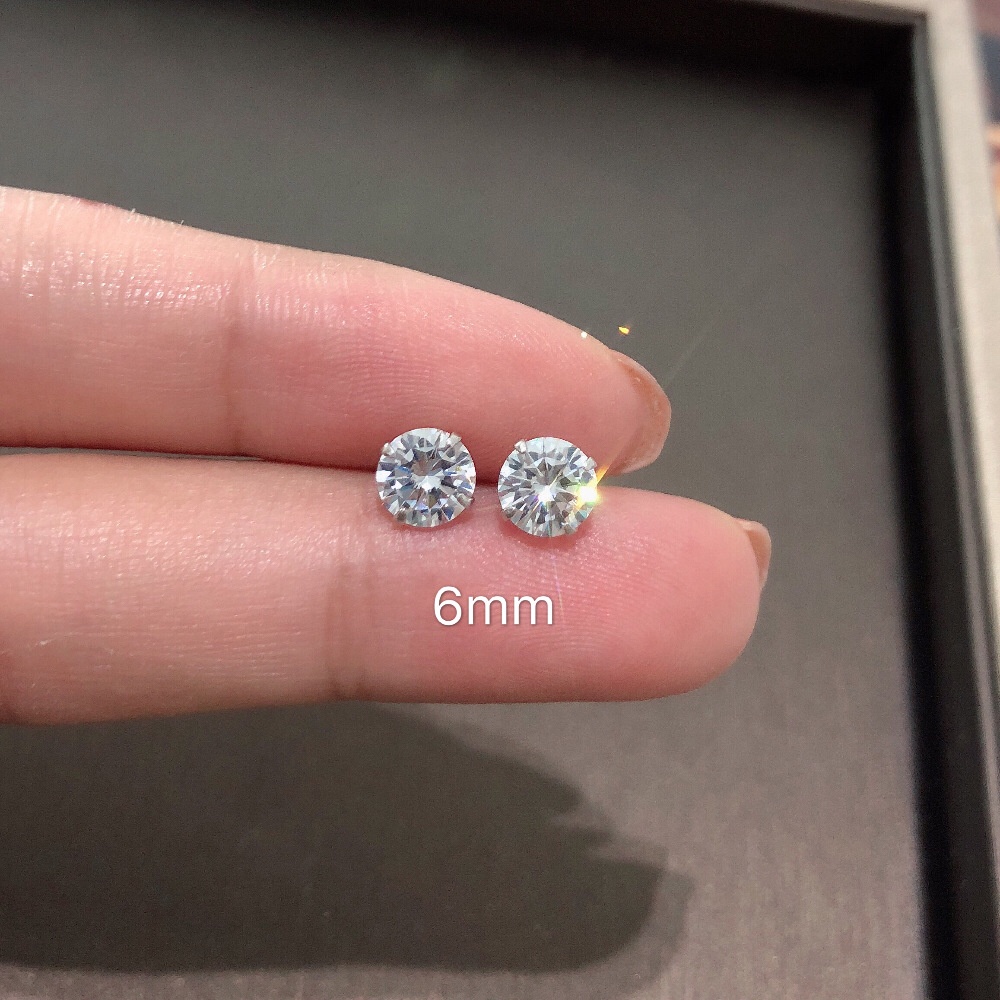 Bông Tai Mạ Bạc 925 Đính Đá Zircon Đơn Giản Cho Nữ