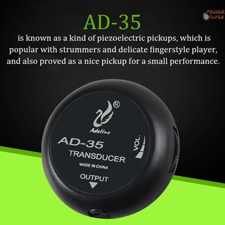 PSUPER AD-35 Mini Sound Pick-up Piezo Amplifier Transducer Stick Piezo Pickup for Acoustic Guitar Ukulele Violin Cello Banjo