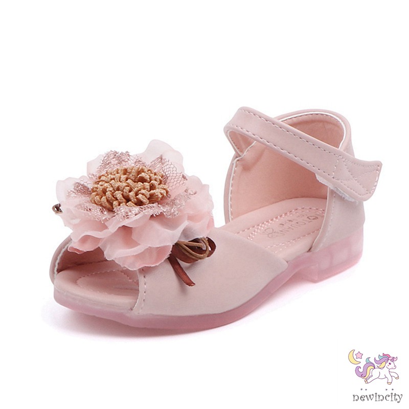 Giày sandal đính hoa phong cách Hàn Quốc thời trang mùa hè cho bé gái