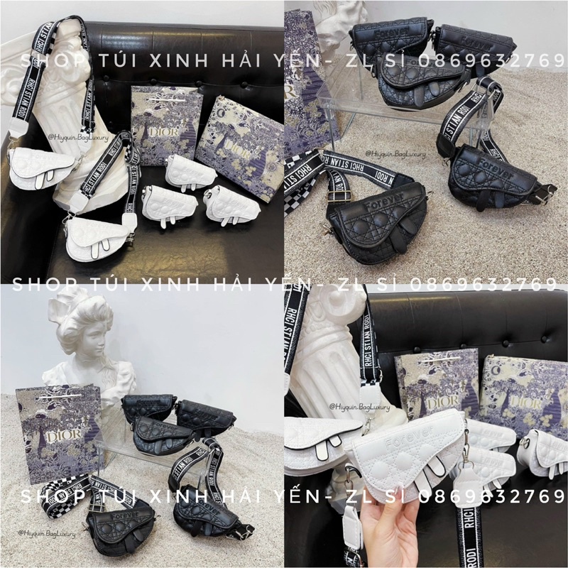 túi mini đeo chéo, túi yên ngựa trần ô chữ forever siêu xinh