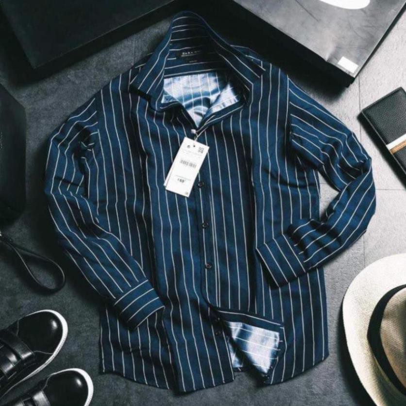 Áo Sơ Mi Kẻ Sọc, Dài Tay Nam, Chất Lụa Chống Nhăn, Thoáng Mat, Lịch Sự, Dáng SLim Hàn Quốc | BigBuy360 - bigbuy360.vn