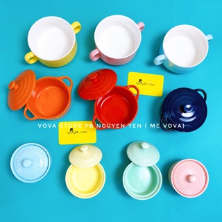 Chén sứ nắp nồi/ chén sứ có quai/ chén sứ rankim cho bé ăn dặm