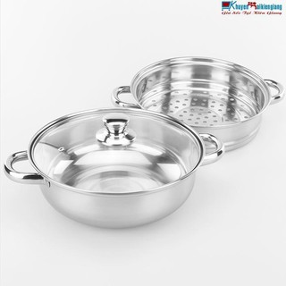 Bộ xửng hấp 2 tầng inox đa năng
