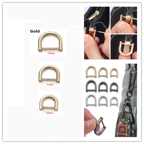 Bộ 2 Khóa Kim Loại Hình Chữ D Dùng Để Sửa Chữa Túi Xách Da DIY