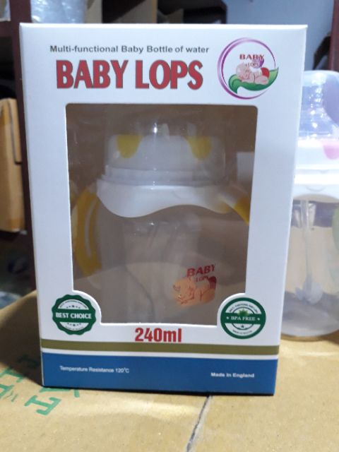 Bình sữa cổ rộng Baby Lops 140ml,240ml