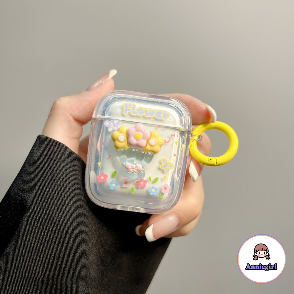 Vỏ Bảo Vệ Hộp Sạc Tai nghe không dây Airpods 1 / 2 / 3 / pro Hình Hoa 3D Bằng Silicon Mềm