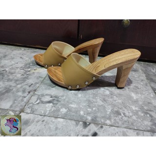 Guốc Gỗ Guốc Mộc Cao 9 Phân ( Có đóng thêm đế cao su )