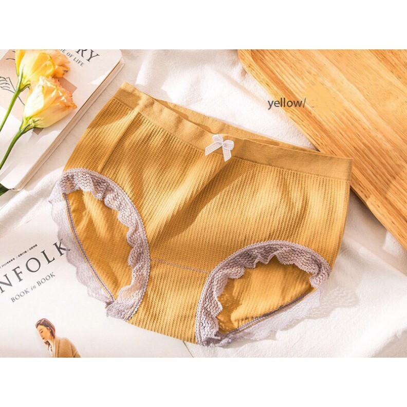 Quần Lót Cotton Thông Hơi Co Giãn 4 Chiều Sợi Bông Viền Ren Cao Cấp 3312 nội y xanh chất đẹp