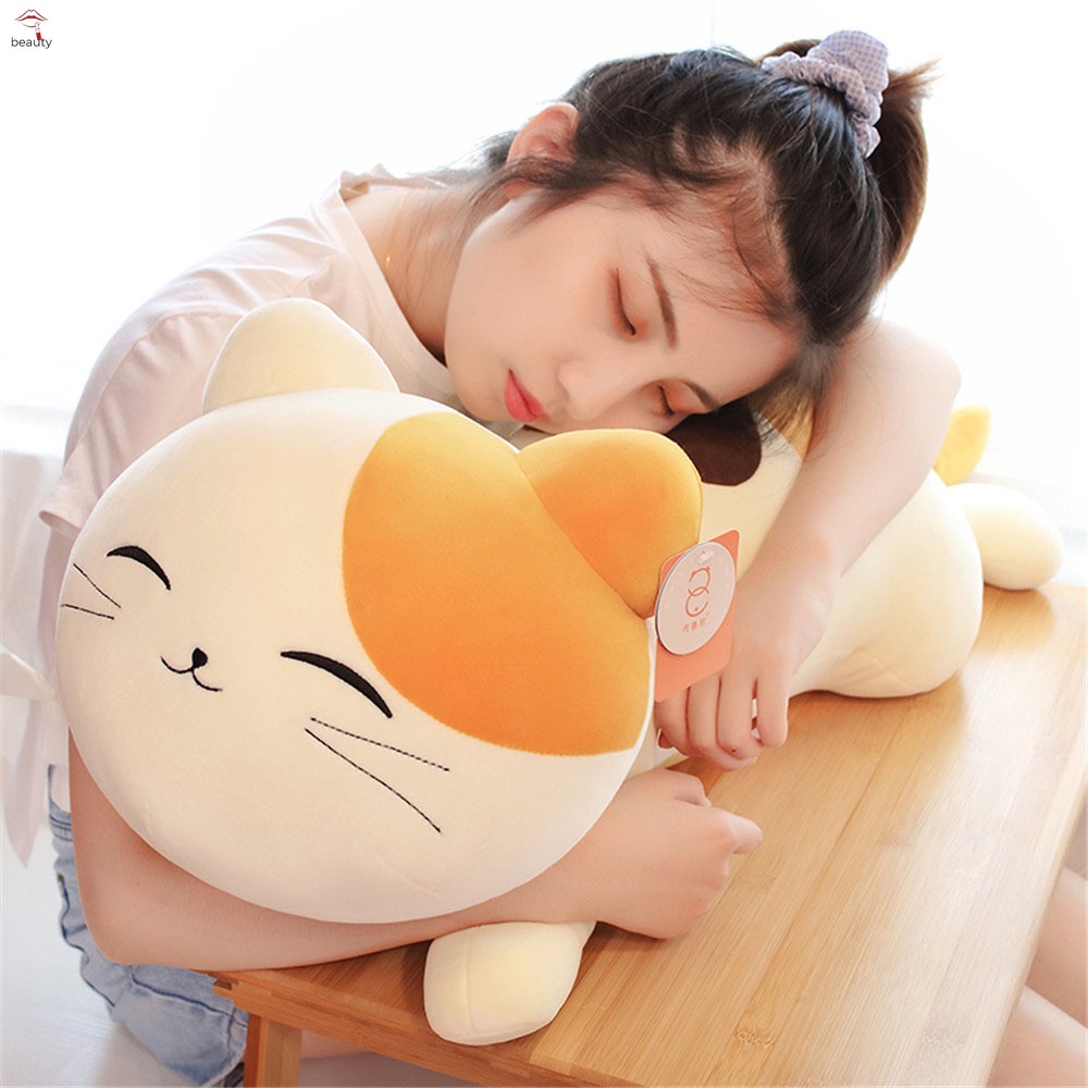 Gối Ôm Nhồi Bông Mềm Mại Hình Mèo Dễ Thương 40/50/60cm
