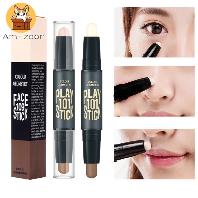 Thỏi Kem Che Khuyết Điểm 2 Đầu 3D Bắt Sáng Lâu Trôi Làm Trắng Da Chống Thấm Nước