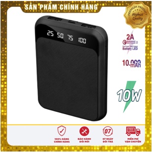 Sạc dự phòng A20 10.000 mAh có màn hình Led hiển thị phần trăm Pin thích hợp cho Iphone,Samsung