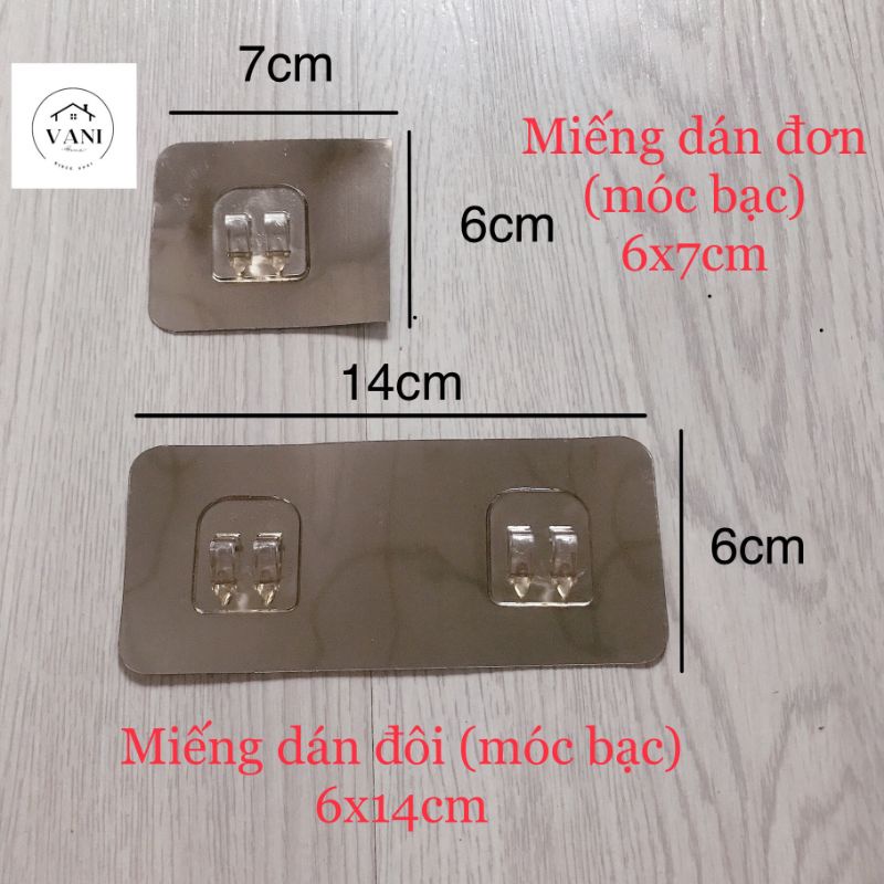 Miếng dán dự phòng thay thế kệ góc tường - Miếng dán tường móc bạc cho kệ nhà tắm kệ bếp kệ sắt gia vị chữ nhật