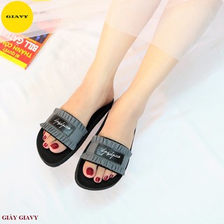Dép nữ quai vải nhún viền xinh xắn K487 - GIAVY
