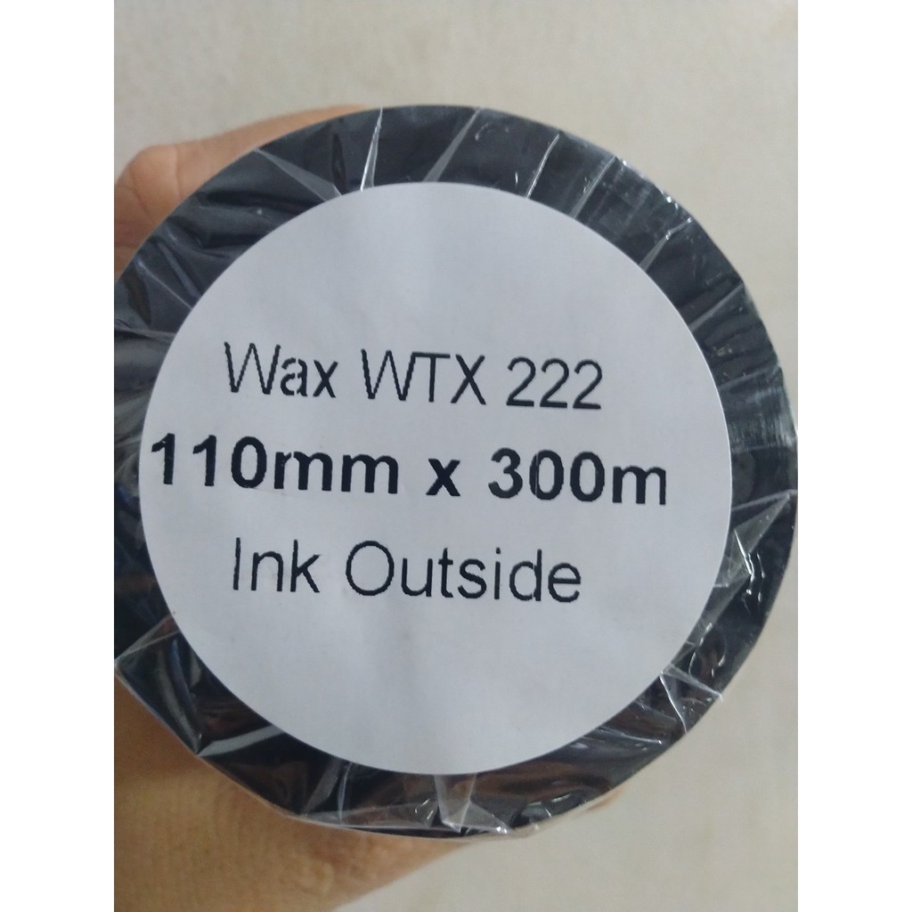 Ruy băng wax 110x 300m in mã vạch/Mực in tem mã vạch Wax/Resin Ribbon 110mm x 300m