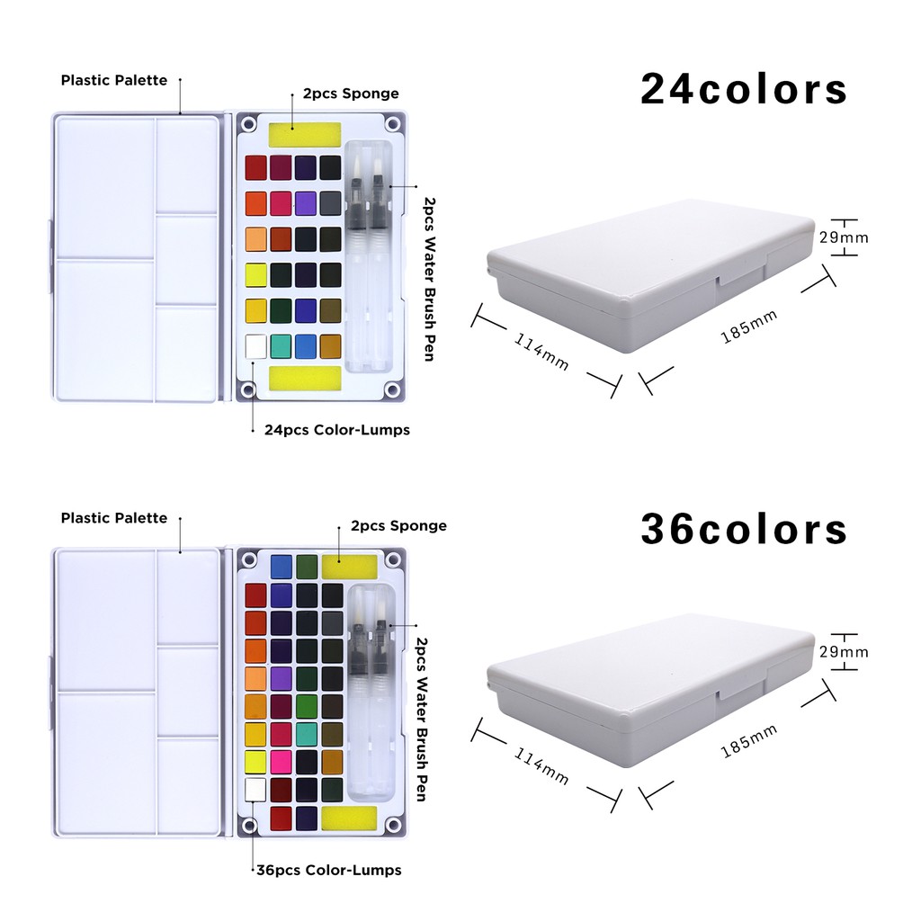 Bộ 12/18/24/36 Màu Nước Chất Lượng Cao SeamiArt