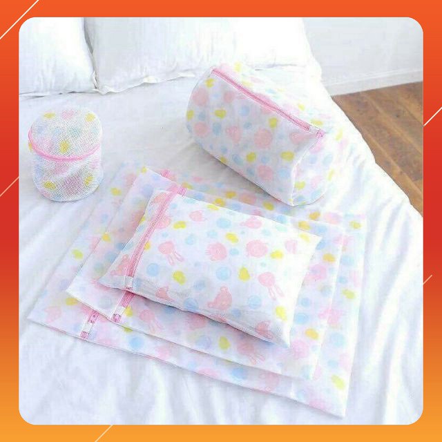 Set Túi Giặt Hoa Văn Dày Dặn 5 Chi Tiết
