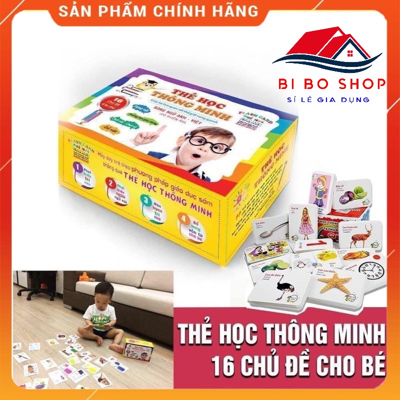 Bộ thẻ học thông minh, thẻ flashcard cho bé, thẻ hình con vật, chữ cái cho bé-16 chủ đề 416 thẻ