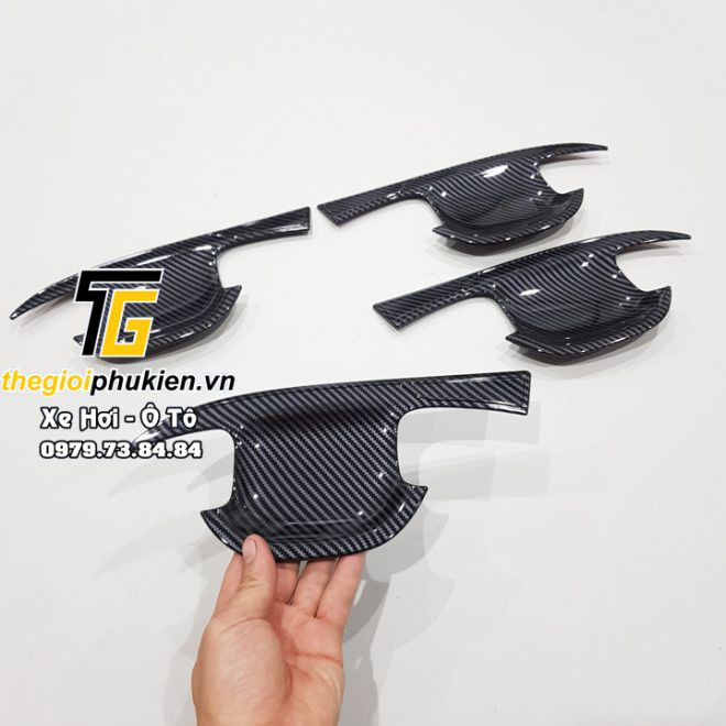 Ốp hõm cửa cacbon xe Kia Sorento 2021 nhựa ABS vân Carbon cao cấp