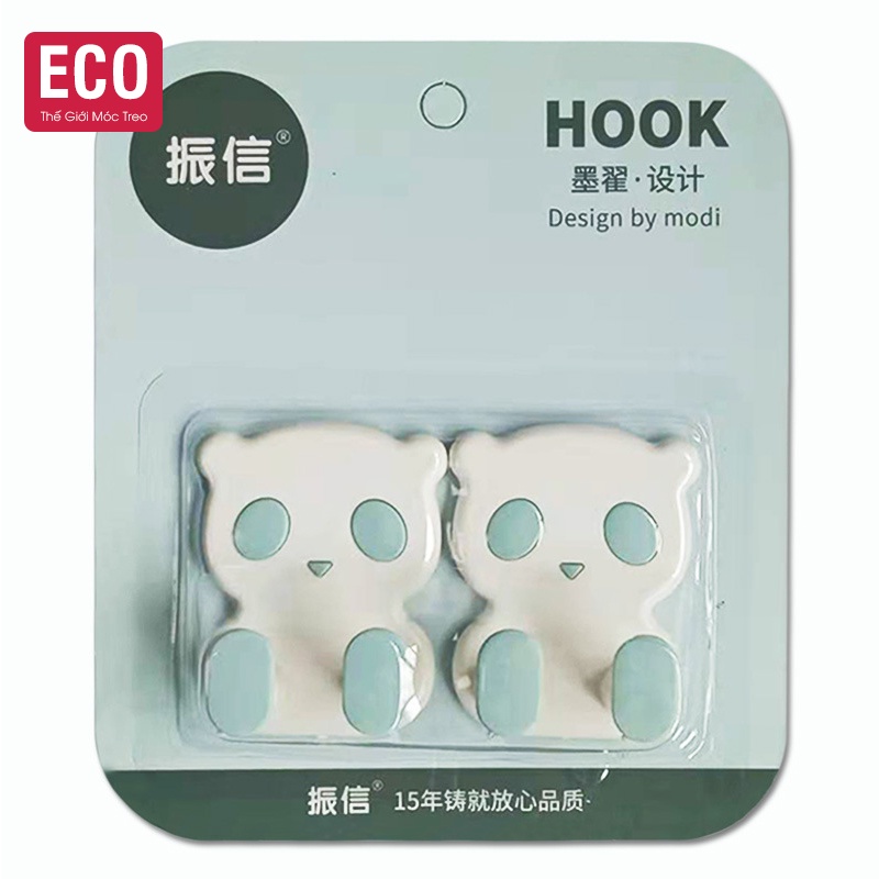Móc treo đồ dán tường móc treo phích cắm bộ 2 hình gấu Panda MD18