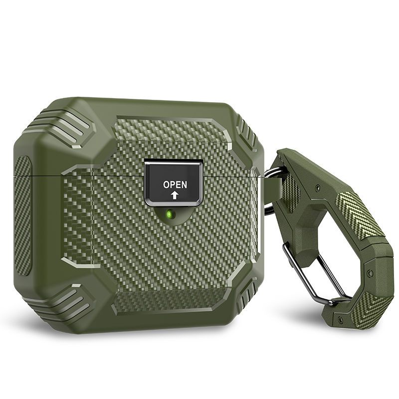 Vỏ Bảo Vệ Hộp Sạc Tai Nghe AirPods Pro 1 / 2 / 3 Chống Rơi Có Khóa Nam Châm Vô Hình