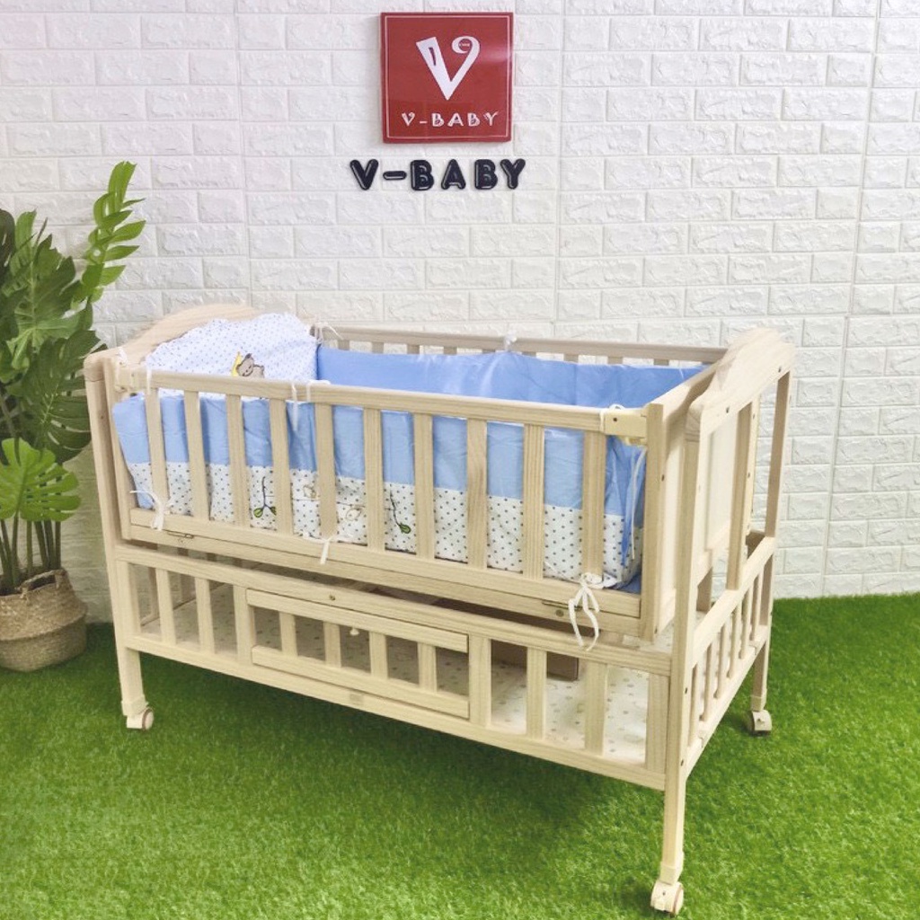 [TẶNG QUÂY ĐỆM + MÙNG ĐA NĂNG] Nôi Điện Đưa Tự Động Thông Minh Vbaby F5 Đa Năng