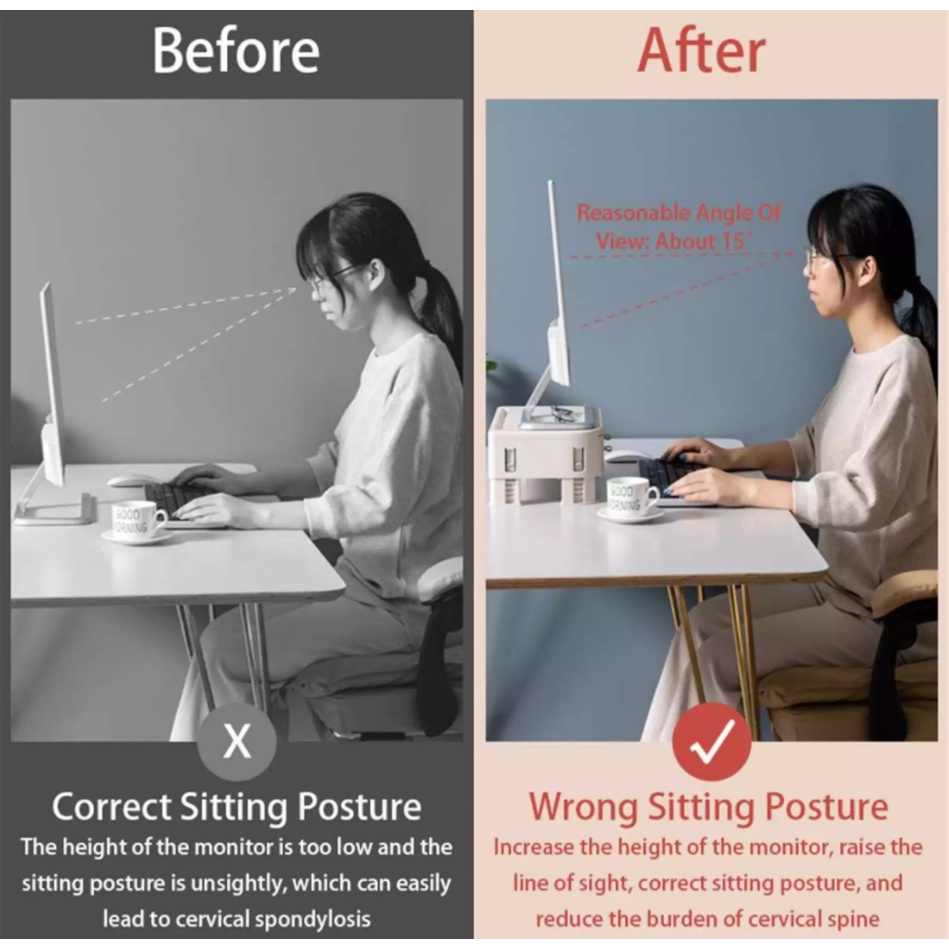 🆕 Bàn kê màn hình có hộc chứa đồ, khay để máy tính bảng đa năng, có thể điều chỉnh độ cao