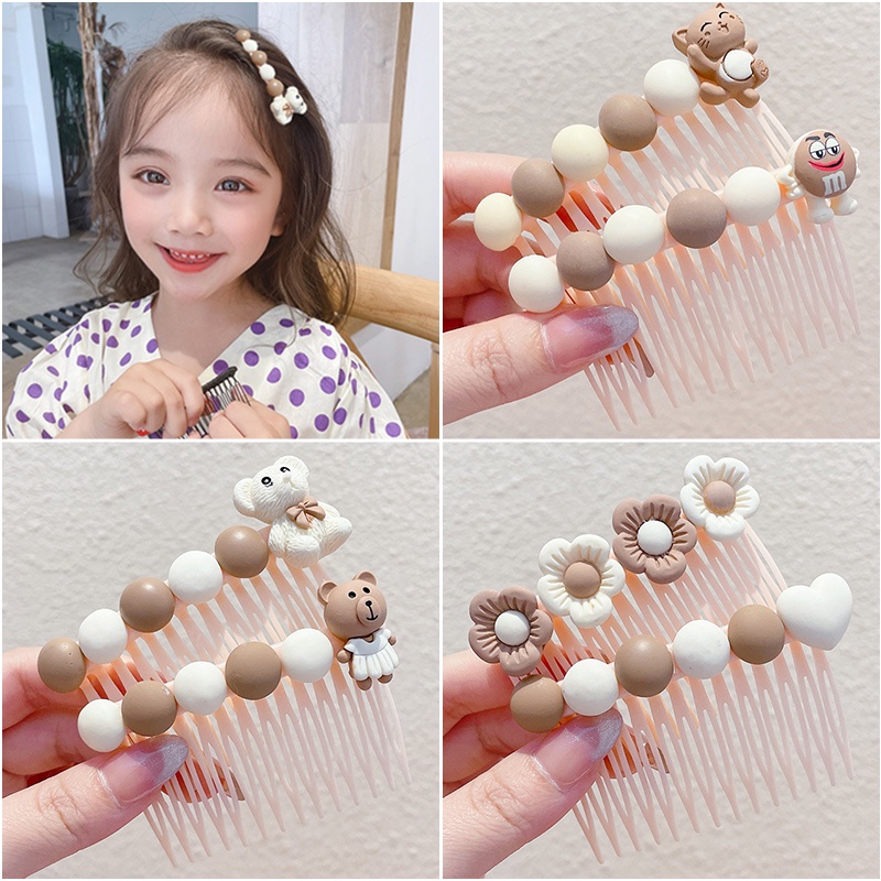 Lược Cài Tóc Màu Sắc Cà Phê Xinh Xắn Cho Bé Gái